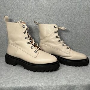 Madewell The Rayna Lace-Up Boot in Leather Harvest Moon Womens Size 9